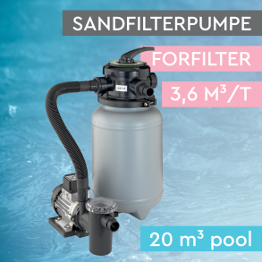 BWT sandfilterpumpe PPF15/3600SP med forfilter